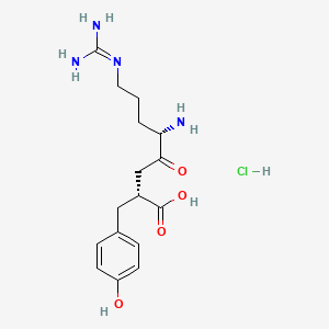 5-Amino-8-guanidino-2-(4-hydroxyphenylmethyl)-4-oxooctanoic acid hydrochloride
