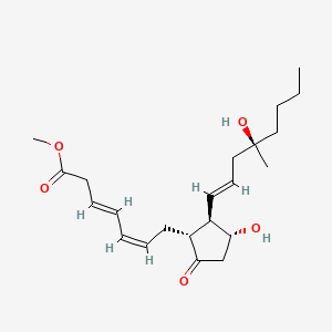 molecular formula C22H34O5 B1231693 Methyl (3E,5Z,11alpha,13E,16R)-(+-)-11,16-dihydroxy-16-methyl-9-oxoprosta-3,5,13-trien-1-oate CAS No. 81834-84-6