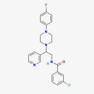 3-chloro-N-[2-[4-(4-fluorophenyl)-1-piperazinyl]-2-(3-pyridinyl)ethyl]benzamide