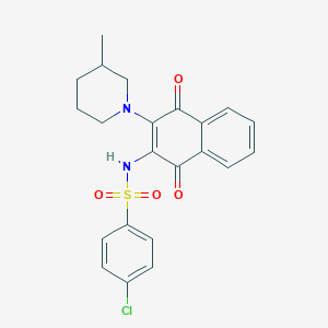 4-chloro-N-[3-(3-methyl-1-piperidinyl)-1,4-dioxo-2-naphthalenyl]benzenesulfonamide