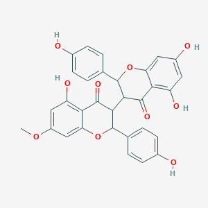 molecular formula C31H24O10 B12317220 5,7-Dihydroxy-3-[5-hydroxy-2-(4-hydroxyphenyl)-7-methoxy-4-oxo-2,3-dihydrochromen-3-yl]-2-(4-hydroxyphenyl)-2,3-dihydrochromen-4-one 