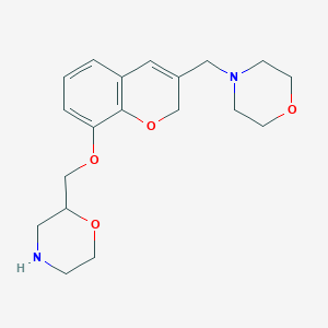 molecular formula C19H26N2O4 B1231731 4-{[8-(morpholin-2-ylmethoxy)-2H-chromen-3-yl]methyl}morpholine 