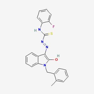 1-(2-Fluorophenyl)-3-[[1-[(2-methylphenyl)methyl]-2-oxo-3-indolylidene]amino]thiourea