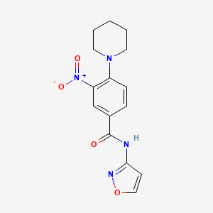 molecular formula C15H16N4O4 B1231737 N-(3-isoxazolyl)-3-nitro-4-(1-piperidinyl)benzamide 