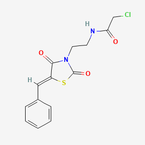 molecular formula C14H13ClN2O3S B12317449 N-[2-(5-Benzylidene-2,4-dioxo-thiazolidin-3-yl)-ethyl]-2-chloro-acetamide 