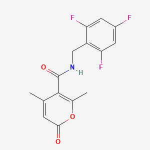 2,4-dimethyl-6-oxo-N-[(2,4,6-trifluorophenyl)methyl]-3-pyrancarboxamide