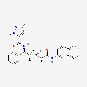 2,5-dimethyl-N-[(S)-[(1S,2R)-1-methyl-2-[(2R)-1-(2-naphthalenylamino)-1-oxopropan-2-yl]cyclopropyl]-phenylmethyl]-3-pyrazolecarboxamide