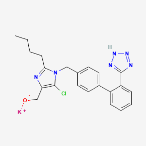 molecular formula C22H22ClKN6O B12317915 potassium;[2-butyl-5-chloro-1-[[4-[2-(2H-tetrazol-5-yl)phenyl]phenyl]methyl]imidazol-4-yl]methanolate 