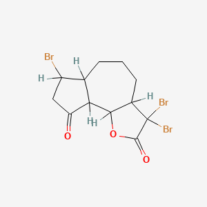 molecular formula C12H13Br3O3 B1231794 Azuleno(4,5-b)furan-2,9-dione, 3,3,7-tribromodecahydro- CAS No. 67810-46-2