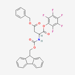 molecular formula C32H22F5NO6 B12318054 1-benzyl 2,3,4,5,6-pentafluorophenyl (3S)-3-({[(9H-fluoren-9-yl)methoxy]carbonyl}amino)butanedioate 