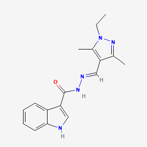 N'-[(1-ethyl-3,5-dimethyl-1H-pyrazol-4-yl)methylene]-1H-indole-3-carbohydrazide