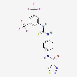 molecular formula C18H11F6N5OS2 B1231813 CFI02 
