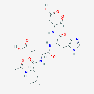 molecular formula C23H34N6O9 B12318134 Ac-Leu-Glu-His-Asp-CHO 