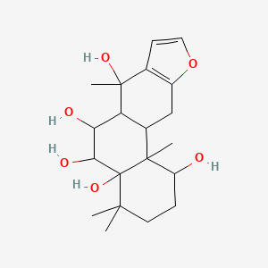 molecular formula C20H30O6 B12318152 4,4,7,11b-Tetramethyl-1,2,3,5,6,6a,11,11a-octahydronaphtho[2,1-f][1]benzofuran-1,4a,5,6,7-pentol 