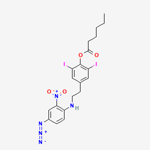 Hexanoyldiiodo-N-(4-azido-2-nitrophenyl)tyramine