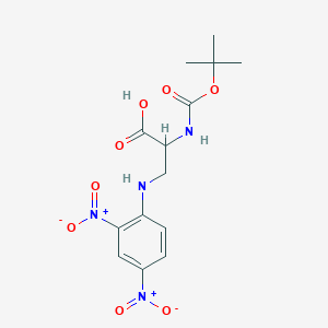molecular formula C14H18N4O8 B12318268 2-[(Tert-butoxycarbonyl)amino]-3-[(2,4-dinitrophenyl)amino]propanoic acid 