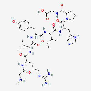 molecular formula C42H65N13O10 B12318303 [Sar1, gly8]-angiotensin II acetate hydrate 
