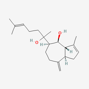 molecular formula C20H32O2 B1231832 (3aS,4S,5R,8aR)-5-(2-hydroxy-6-methylhept-5-en-2-yl)-3-methyl-8-methylidene-3a,4,5,6,7,8a-hexahydro-1H-azulen-4-ol CAS No. 62858-25-7