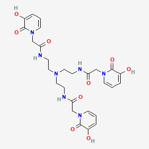 molecular formula C27H33N7O9 B1231833 N-[2-[bis[2-[[2-(3-hydroxy-2-oxopyridin-1-yl)acetyl]amino]ethyl]amino]ethyl]-2-(3-hydroxy-2-oxopyridin-1-yl)acetamide CAS No. 99110-76-6