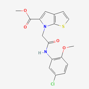 molecular formula C17H15ClN2O4S B1231847 6-[2-(5-Chloro-2-methoxyanilino)-2-oxoethyl]-5-thieno[2,3-b]pyrrolecarboxylic acid methyl ester 