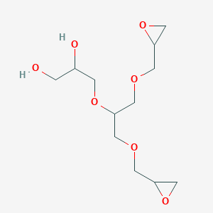 molecular formula C12H22O7 B123185 3-({1,3-Bis[(oxiran-2-yl)methoxy]propan-2-yl}oxy)propane-1,2-diol CAS No. 143193-32-2