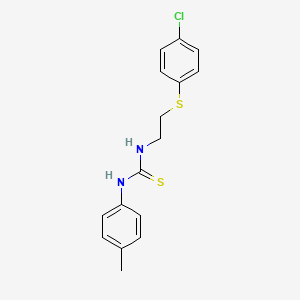 molecular formula C16H17ClN2S2 B1231854 1-[2-[(4-Chlorophenyl)thio]ethyl]-3-(4-methylphenyl)thiourea 
