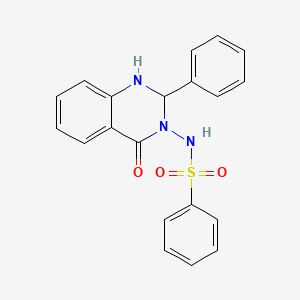 molecular formula C20H17N3O3S B1231855 N-(4-oxo-2-phenyl-1,2-dihydroquinazolin-3-yl)benzenesulfonamide 