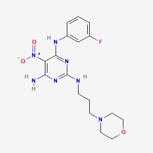 N4-(3-fluorophenyl)-N2-[3-(4-morpholinyl)propyl]-5-nitropyrimidine-2,4,6-triamine