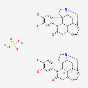 molecular formula C46H54N4O12S B12318625 10,11-dimethoxy-4a,5,5a,7,8,13a,15,15a,15b,16-decahydro-2H-4,6-methanoindolo[3,2,1-ij]oxepino[2,3,4-de]pyrrolo[2,3-h]quinolin-14-one;sulfuric acid 