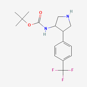 molecular formula C16H21F3N2O2 B12318690 tert-Butyl N-{4-[4-(trifluoromethyl)phenyl]pyrrolidin-3-yl}carbamate 