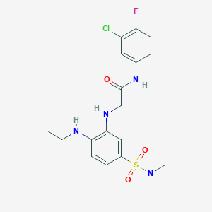 N-(3-chloro-4-fluorophenyl)-2-[5-(dimethylsulfamoyl)-2-(ethylamino)anilino]acetamide