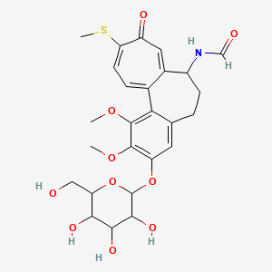 molecular formula C26H31NO10S B12318749 N-[1,2-dimethoxy-10-methylsulfanyl-9-oxo-3-[3,4,5-trihydroxy-6-(hydroxymethyl)oxan-2-yl]oxy-6,7-dihydro-5H-benzo[a]heptalen-7-yl]formamide 