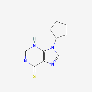 molecular formula C10H12N4S B1231876 9-Cyclopentyl-6-mercaptopurine CAS No. 6165-00-0