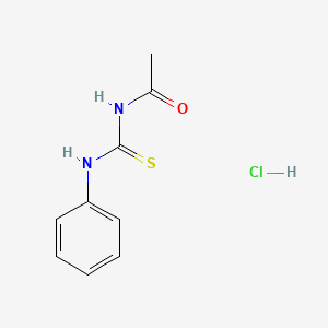 molecular formula C9H11ClN2OS B1231881 1-Acetyl-3-phenylamidine thiocarbamide CAS No. 78685-98-0