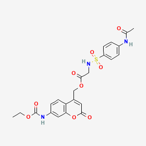2-[(4-Acetamidophenyl)sulfonylamino]acetic acid [7-(ethoxycarbonylamino)-2-oxo-1-benzopyran-4-yl]methyl ester