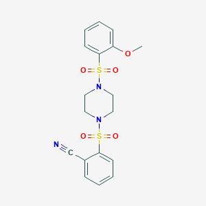 2-[[4-(2-Methoxyphenyl)sulfonyl-1-piperazinyl]sulfonyl]benzonitrile
