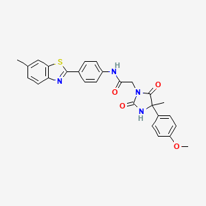 2-[4-(4-methoxyphenyl)-4-methyl-2,5-dioxo-1-imidazolidinyl]-N-[4-(6-methyl-1,3-benzothiazol-2-yl)phenyl]acetamide