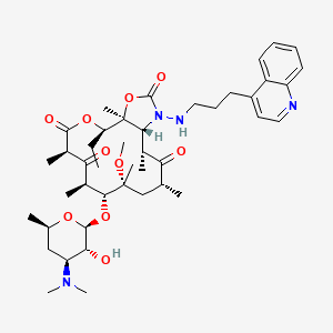 (1R,2R,4R,6R,7R,8R,10R,13R,14S)-7-[(2S,3R,4S,6R)-4-(dimethylamino)-3-hydroxy-6-methyl-tetrahydropyran-2-yl]oxy-13-ethyl-6-methoxy-2,4,6,8,10,14-hexamethyl-17-[3-(4-quinolyl)propylamino]-12,15-dioxa-17-azabicyclo[12.3.0]heptadecane-3,9,11,16-tetrone