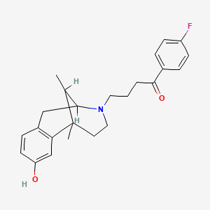 molecular formula C24H28FNO2 B1231908 2-(3-(4-Fluorobenzoyl)-1-propyl)-5alpha,9 alpha-dimethyl-2'-hydroxy-6,7-benzomorphan CAS No. 30802-84-7