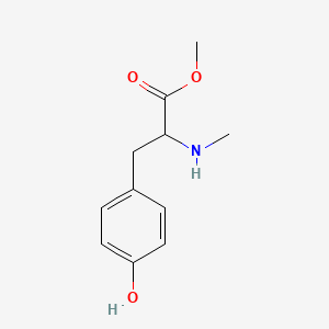 molecular formula C11H15NO3 B12319144 Methyl 3-(4-hydroxyphenyl)-2-(methylamino)propanoate 