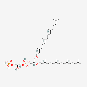 molecular formula C46H96O11P2 B1231917 2,3-Bis(3,7,11,15-tetramethylhexadecoxy)propyl (2-hydroxy-3-phosphonooxypropyl) hydrogen phosphate CAS No. 2679-48-3