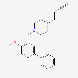 molecular formula C20H23N3O B1231920 3-[4-[(2-Hydroxy-5-phenylphenyl)methyl]-1-piperazinyl]propanenitrile 