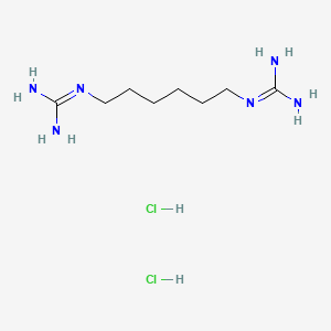 molecular formula C8H22Cl2N6 B12319255 1-[6-(diaminomethylideneamino)hexyl]guanidine;dihydrochloride CAS No. 7356-81-2