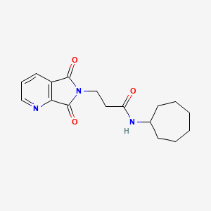 molecular formula C17H21N3O3 B1231926 N-cycloheptyl-3-(5,7-dioxo-6-pyrrolo[3,4-b]pyridinyl)propanamide 