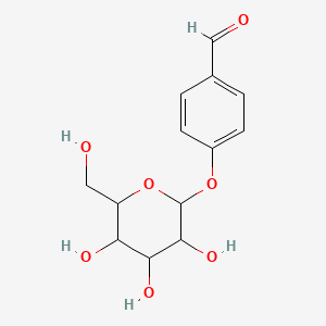 molecular formula C13H16O7 B1231931 4-[3,4,5-Trihydroxy-6-(hydroxymethyl)oxan-2-yl]oxybenzaldehyde 