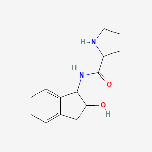 molecular formula C14H18N2O2 B12319358 N-(2-hydroxy-2,3-dihydro-1H-inden-1-yl)pyrrolidine-2-carboxamide 