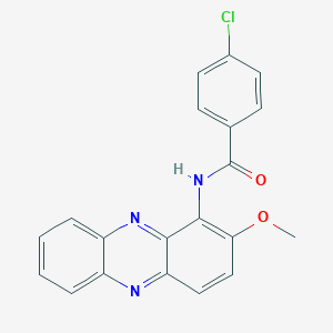 molecular formula C20H14ClN3O2 B1231937 4-chloro-N-(2-methoxy-1-phenazinyl)benzamide 