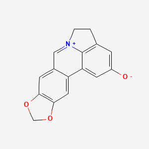 molecular formula C16H11NO3 B1231940 5,7-Dioxa-12-azoniapentacyclo[10.6.1.02,10.04,8.015,19]nonadeca-1(18),2,4(8),9,11,15(19),16-heptaen-17-olate 