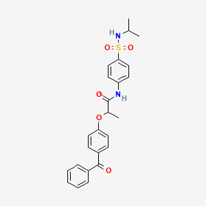 molecular formula C25H26N2O5S B1231952 2-(4-benzoylphenoxy)-N-[4-(propan-2-ylsulfamoyl)phenyl]propanamide 