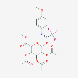 molecular formula C22H24F3NO11 B12319554 methyl 3,4,5-triacetyloxy-6-[N-(4-methoxyphenyl)-C-(trifluoromethyl)carbonimidoyl]oxyoxane-2-carboxylate 